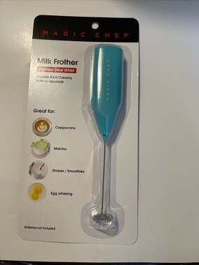 Magic Chef Handheld Milk Frother with Stainless Steel Whisk - Teal